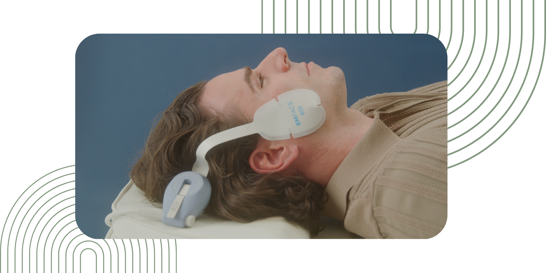 Close-up of Emface facial treatment using synchronized RF and HIFES technology