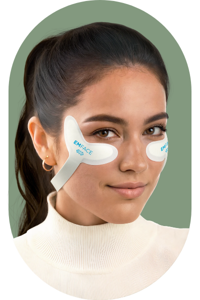Female patient demonstrating facial contouring and lifting benefits of Emface treatment