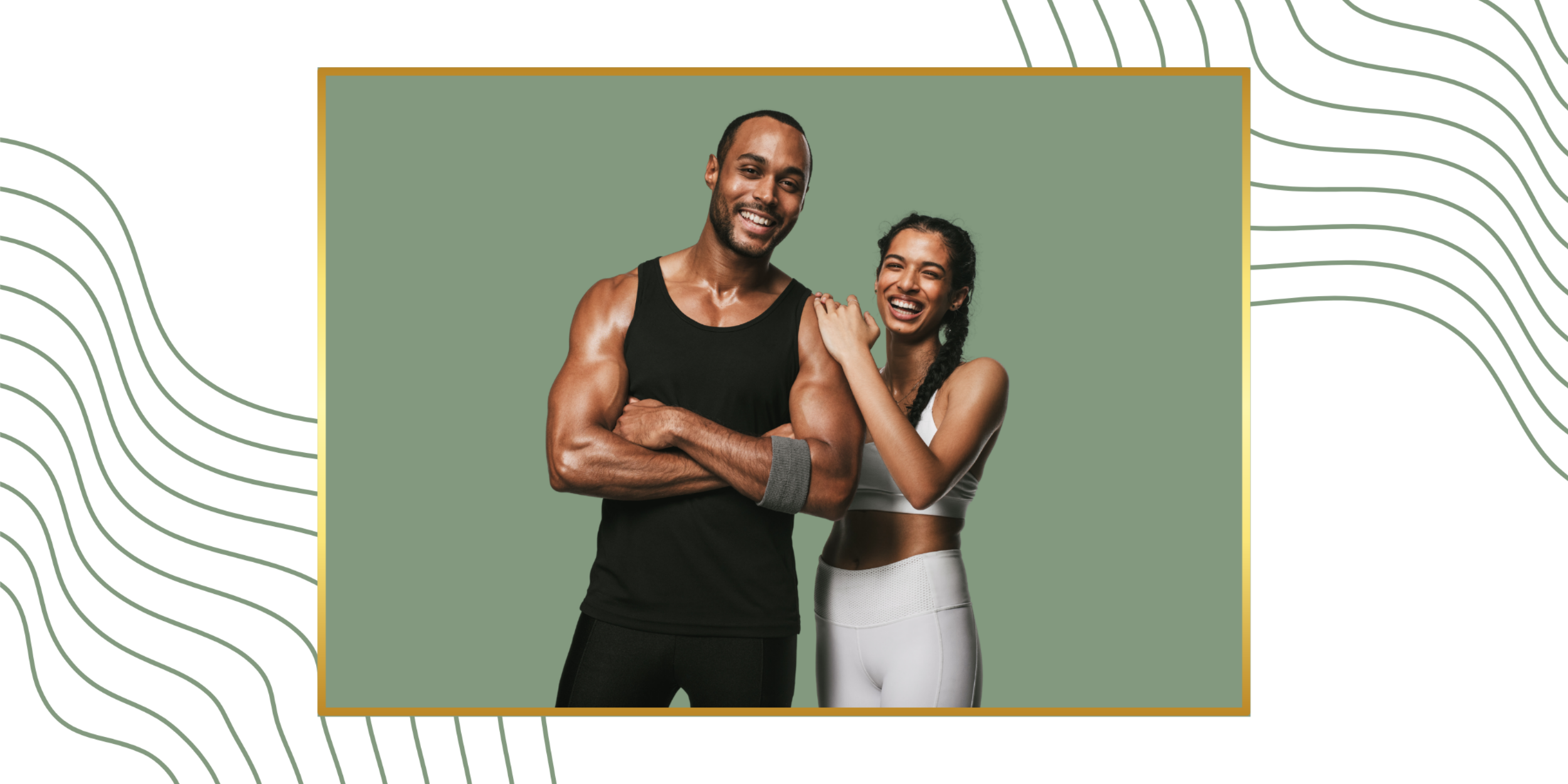 Fit man and woman representing Exion face and body rejuvenation results