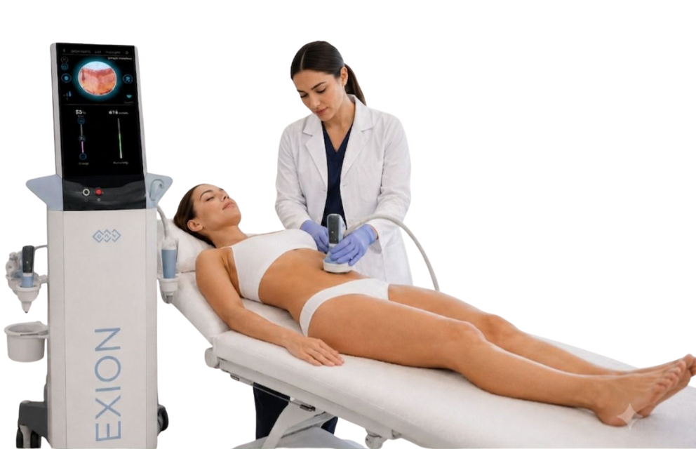 Certified provider using Exion for body scultpting